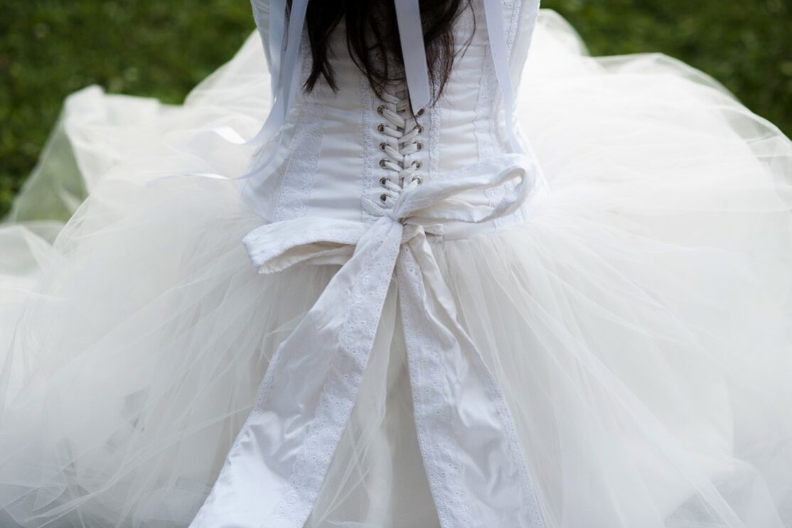 Detail of bridal dress